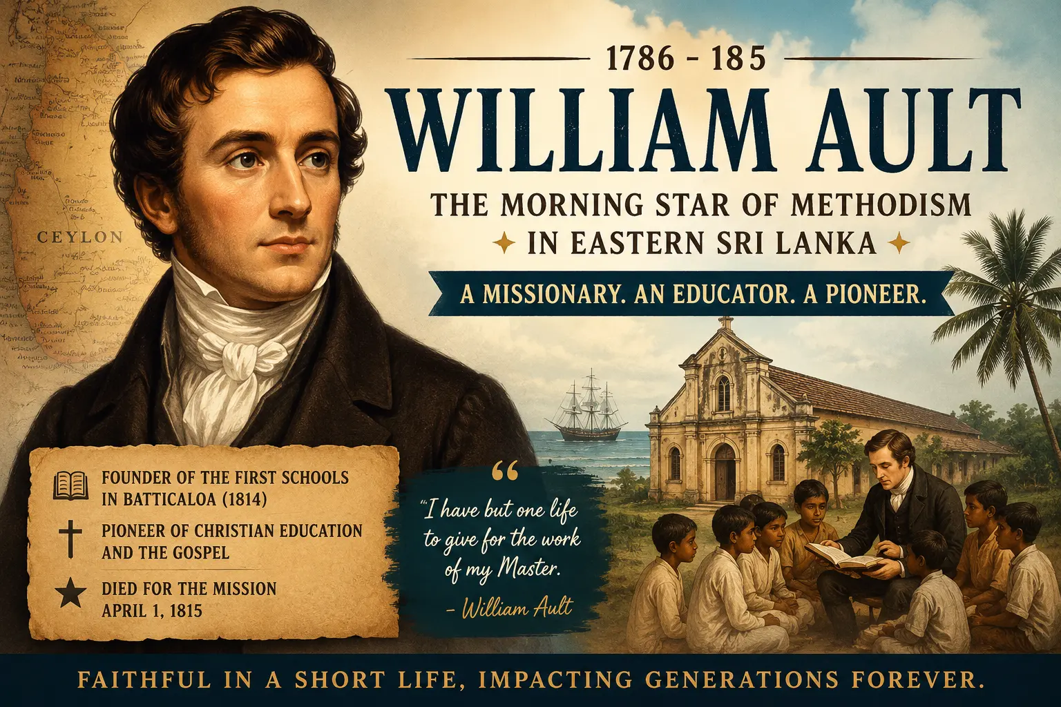 வில்லியம் ஆல்ட் (1786–1815), மட்டக்களப்பில் மெத்தடிஸ்ட் மிஷனையும் கல்விப் பணியையும் தொடங்கிய முன்னோடி மிஷனரி